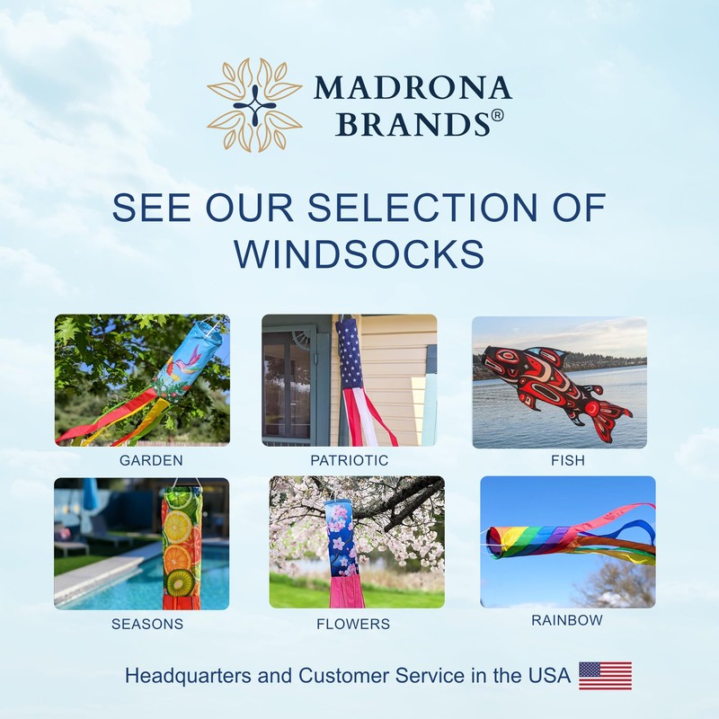 Madrona Brands Spiral Rainbow 60 Inch Windsock | Durable Outdoor
