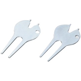 Longridge Golf Divot Tool Blister Pack of 2, Chrome Silver Metal