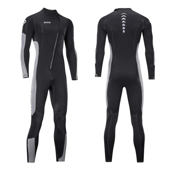 Men and Women Wetsuit 3mm Neoprene Diving Wet Suit with Front Zipper for Scuba, Surfing, Cold Water
