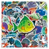 50Pcs Piranha Stickers for Water Bottle,Scrapbook,Bike,Guitar,Laptop, Computer,Skateboard,Motorcycle,Luggage,Suitcase,Cool Cute Fish Vinyl