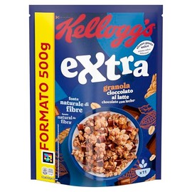 Kellogg's Cereali Extra | Gusto Cioccolato al Latte | Granola con Avena Croccante | Confezione Singola da 500g (1 x 500g)