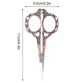 KooingTech Vintage Scissors Stainless Steel Sewing, Vintage Flower Pattern Needle Embroidery Stainless Steel Scissors, Sewing Scissors for Household DIY Sewing Accessories