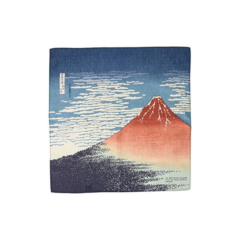 丸全(Maruzen) 和雑貨 綿風呂敷 北斎赤富士 50×50cm No101
