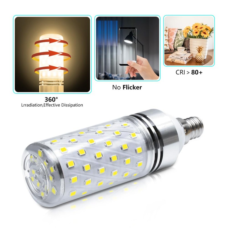 Super Bright E12 LED Bulbs, 16W 1500LM E12 Bulbs, Warm