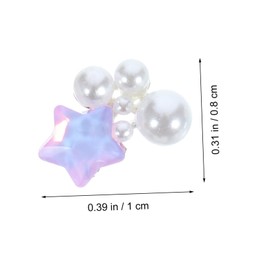 Baluue 30pcs Nail Charms Pearl Star Nail Gems Manicure Gems for Pearl Beads Women Manicure Supplies