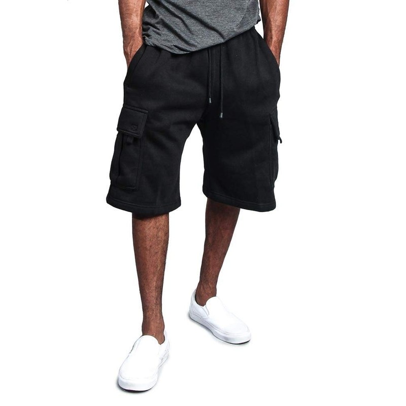 G-Style USA Men's Solid Fleece Heavyweight Cargo Shorts FS76 -