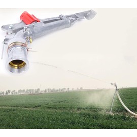 YIYIBYUS 2 Inch Irrigation Spray Gun, 65-80M Large Impact Area 360 Adjustable Water Sprinkler for Large-Scale Agricultural Irrigation