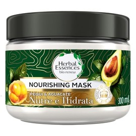 HERBAL ESSENCES Bio:Renew, Mascarilla Nutrición Intensiva para cabello seco y maltratado Nutre e Hidrata Pequi & Aguacate 300 ml