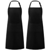 Syntus 2 Pack Adjustable Bib Apron Waterdrop Resistant with 2