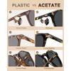 CARFIA Gafas de sol de acetato polarizadas para hombre Retro