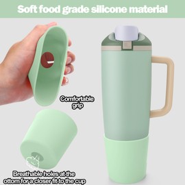 Mity rain Higher Boot Compatible with Owala 30oz & 40oz FreeSip Sway Bottles &Tumbler - Tall Boot Water Bottle Accessories, Protection, Prevents Scratches (Two Colors, Apricot Beige & Light Green)