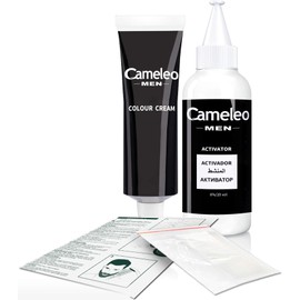 Cameleo Men - Permanent Hair Dye | Black Colour for Hair Beard & Moustache | Natural Colour Effect in 5 Minutes | Cover Grey Hair | Ammonia FREE | 30ml