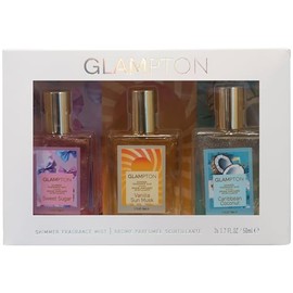 Glampton Shimmer Fragrance Mist Gift Set, Sweet Sugar, Vanilla Sun Musk, Caribbean Coconut, 1.7 Fl Oz Each, 3 Pack