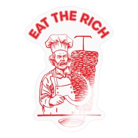 Spreadshirt Karl Marx Eat The Rich Doner Kebap Sticker, Max. 10 x 10 cm, 10 x 10 cm, Glossy Transparent