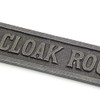 Cast Iron CLOAK ROOM sign - 150mm x 45mm c/w