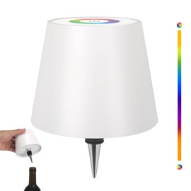 EOGOW Wireless Bottle Lamp, 3 Color Dimming Rechargeable Wine Bottle Lights with RGB Breathing Light for Bars Restaurants Fathers Day Birthday Christmas (White)