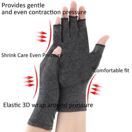 UTOWO Arthritis Compression Gloves Men and Women Fingerless Wrap Gloves for Hand Pain and Arthritis for typing and daily work