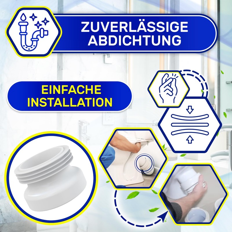 Flexible Plastic Toilet Sleeve Diameter 130 mm Height 100 mm