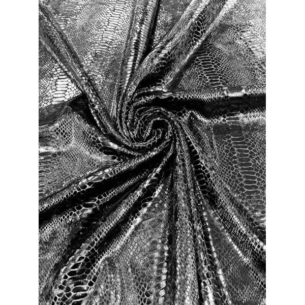 Unbranded 58" Wide Black foil Snake design on a stretch