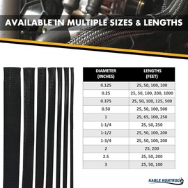 Kable Kontrol PET Expandable Braided Sleeving - 1” Inch - 25’ Feet Long - Orange Cable Sleeve Automotive Wire Loom, Cable Wrap, Cord Protector from Pets, Cable Management - Orange