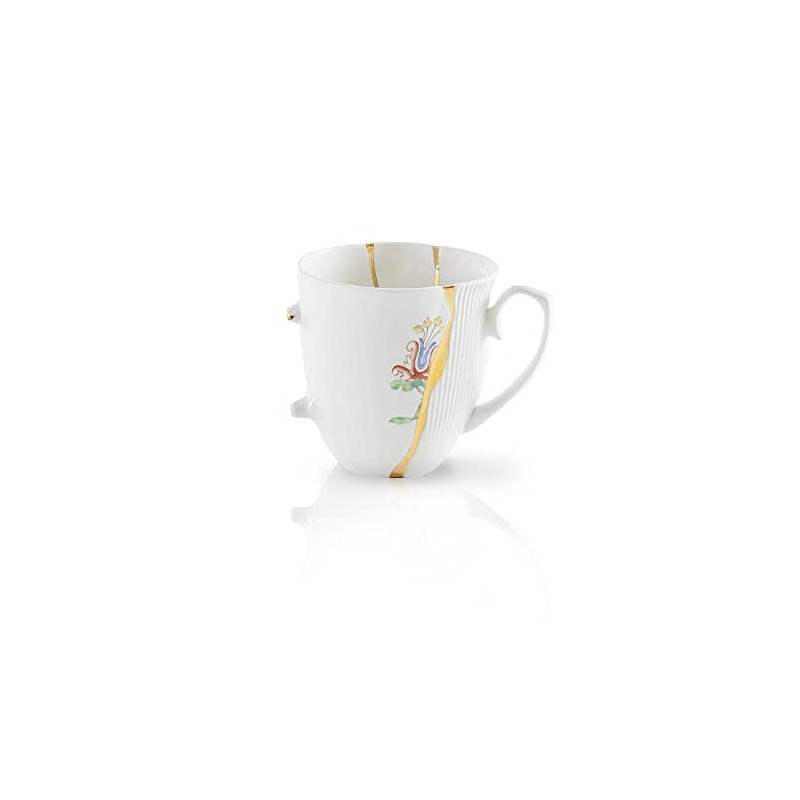 SELETTI Kintsugi Tasse aus Porzellan und 24 Karat Gold, Mod.