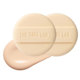 THE TOOL LAB Esponja de Maquillaje Redonda de Larga Duración Olive Young para Base Líquida, Colorete, Sombras Y Cojín, Espuma Viscoelástica de 5 Capas para Mayor Cobertura - 5,3 Cm