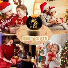 Moodlamp 8CM 3D LED Axolotl crystal ball lamp with wooden base ?C 16 colors dimmable Axolotl lamp with remote control, Axolotl gift and night light decoration for boys and girls