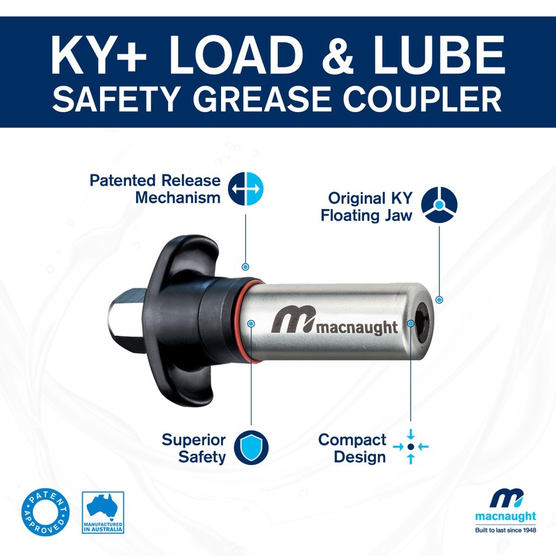 Macnaught KY Plus Locking Safety Grease Coupler - Smallest Diameter