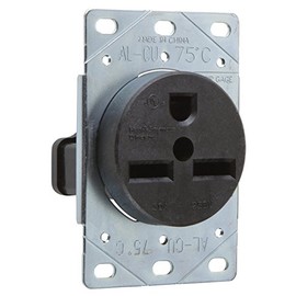 Legrand Pass & Seymour 3801CC6 30 Amp 250V 2 Pole 3 Wire Power Outlet Flush Receptacle, NEMA 6 350R, Black (1 Count)