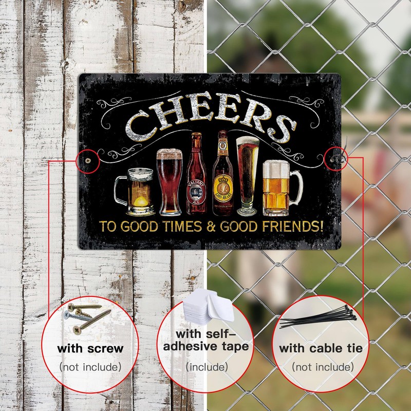 Putuo Decor Cheers Metal Tin Sign, Bar Signs For Home