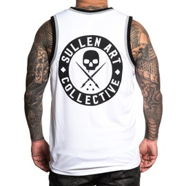 Sullen Men's Badge of Honor BOH Jersey Tank Top (2XLarge, White)