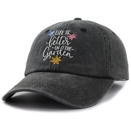 Gardening Hat for Women, Garden Baseball Cap, Gardening Supplies, Mothers Day Christmas Birthday Gifts for Mom Mama Grandma Mimi Wife Aunt Gardeners Black