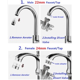Realgoal Two Way 3/8" Brass Diverter Valve Chrome for Water Filters Water Prufiers and More