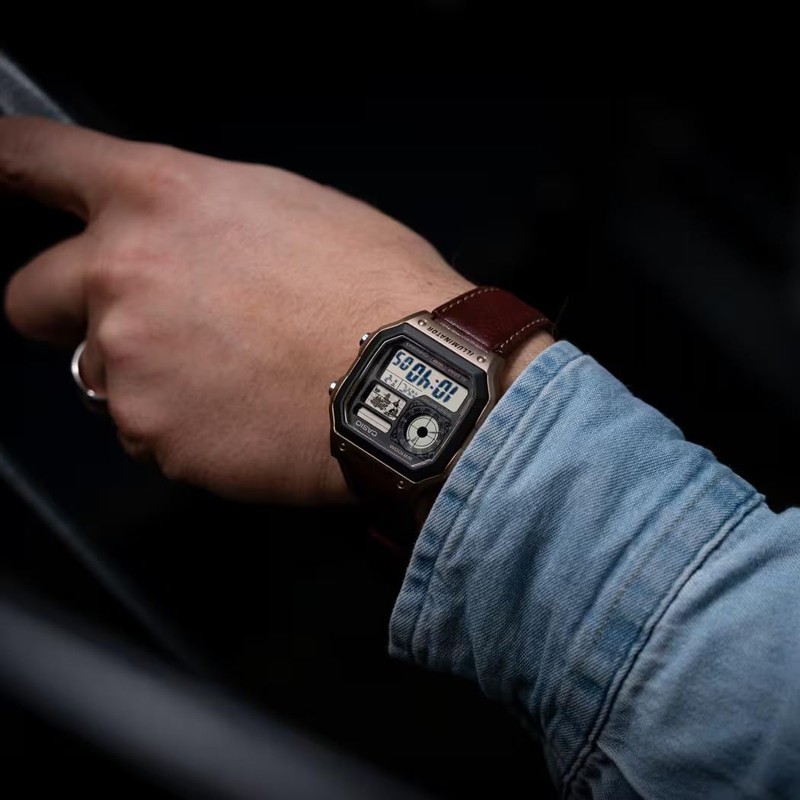 Casio Watch AE-1200WHL-5AVEF, brown, Strap.