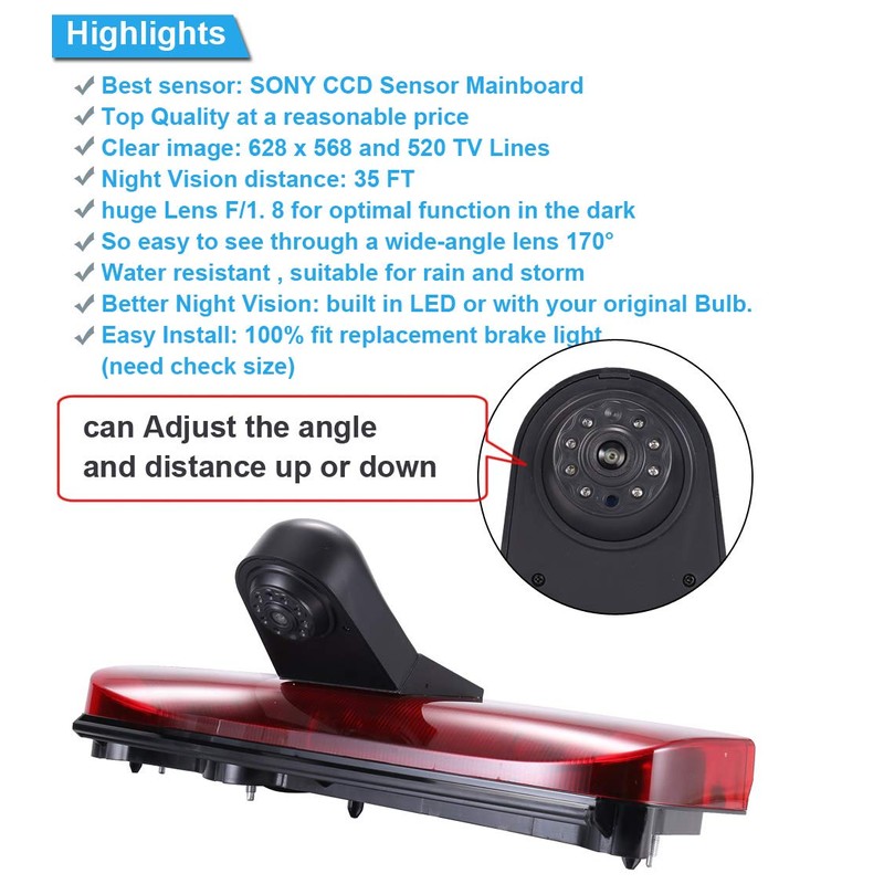 Rear View Camera Transporter with Brake Light Brake Light, HD