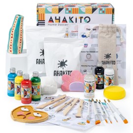 Ahakito Air Dry Clay Kit for Adults - Includes Air Clay, Sculpting Tools, Paint, Brushes, Gloss Varnish & Step-by-Step Guide