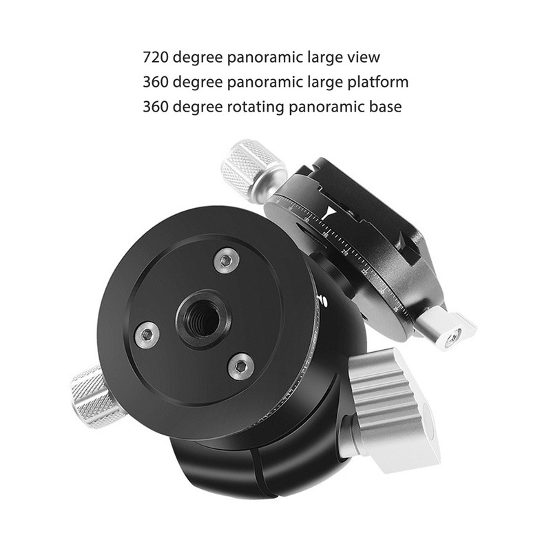 Panoramic Tripod Head Dual Panorama Low Gravity 360 Degree Rotating