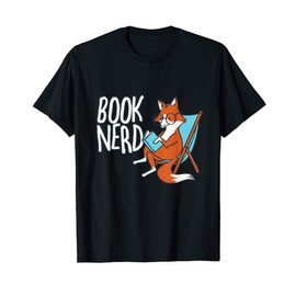 Fox Book Reading Retro Nerd Funny Librarian Boys Girls Kids T-Shirt