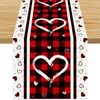 Linen Love Hearts Valentine's Day Table Runner 13 x 72