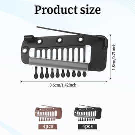 16pcs 10-Teeth Wig Clips to Secure Wig No Sew,Clips for Hair Extensions Invisible Strong Hijab Pins Chunni Clip for Woman Veil Hair Extensions Hairpieces