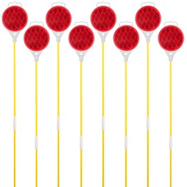 Reflectors for Driveway Entrance Orange Reflective Driveway Markers Snow Plow Markers Plow Markers 51 Inch Yellow Fiberglass Pole Double Sided Reflector for Driveway (8-Pack)