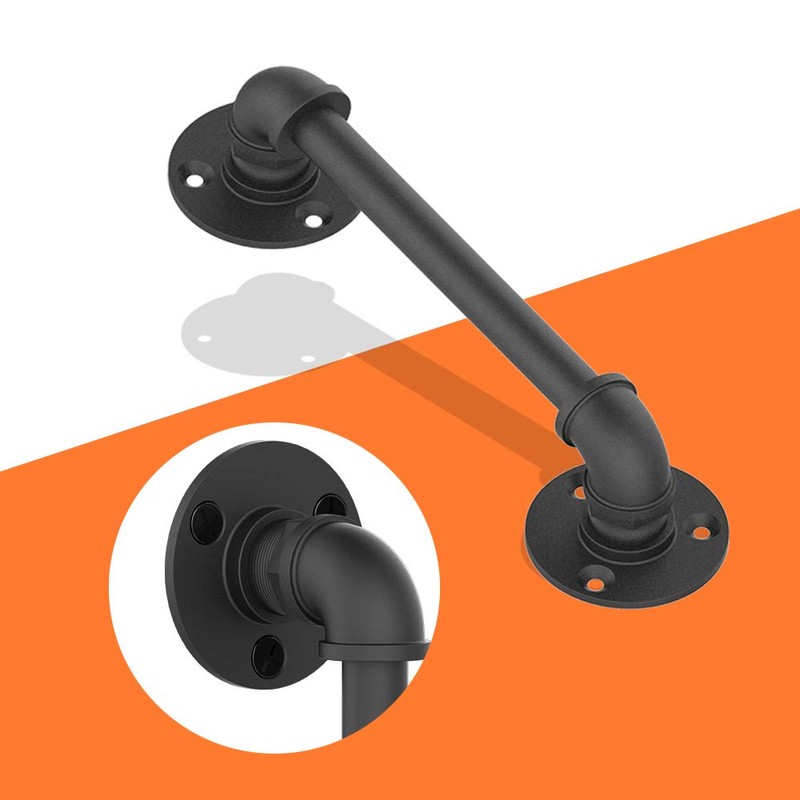 CCJH 24cm Sliding Barn Door Handle, Pull Black Heavy Duty