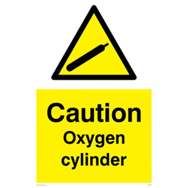 Caution Oxygen Cylinder Sign Sign