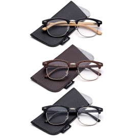 Half Frame Reading Glasses Fashion Semi Frame Reading Glasses for Men Retro