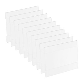 PATIKIL 3.5x5 Wall Mount Acrylic Sign Holder, 12Pcs Advertisement Display Frame with Tape Adhesive for Office Home Store Restaurant, Clear