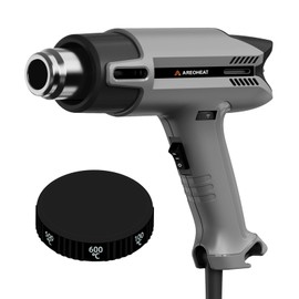 AreoHeat Heat Gun with 6 Precise Temperature Settings 100-600°C (212-1112°F) Fast Heating Hot Air Gun with 2 Settings Control, Speed-Up Cooling, Compact & Lightweight Design