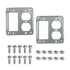 4 Inch Square Electrical Box Cover,1 GFCI and 1 Duplex