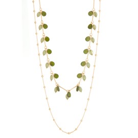BULINLIN Long Gold Necklace Layered Long Statement Necklaces for Women Double Sweater Chain Mothers Day Gifts for Mum Gold Costume Jewellery(Green)