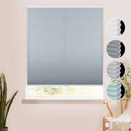 Homebox Cordless Cellular Shades, Window Blinds for Office Home, Lighting Filtering Room Darkening Honeycomb Blinds, Blue 38" W×64" H