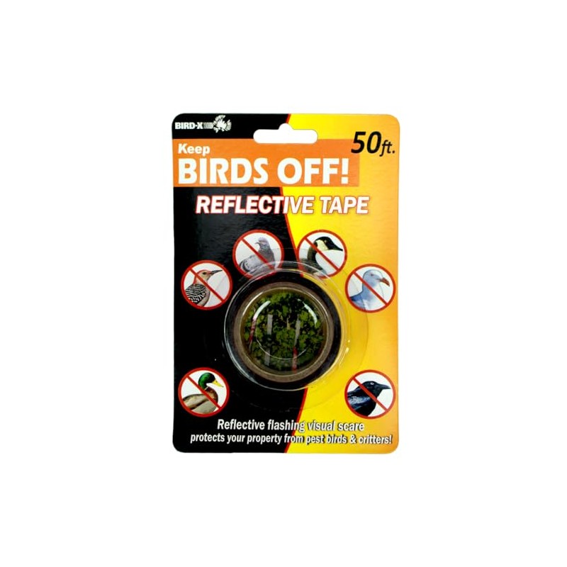 Bird-X Reflective Tape, Flashing Bird Scare Tape, Iridescent Red Tape